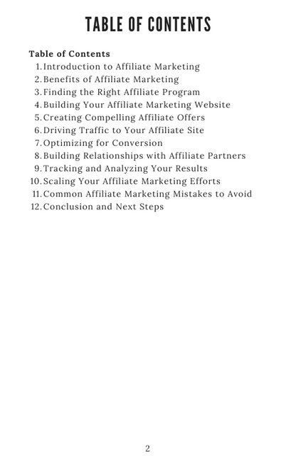 Affiliate Marketing Ebook